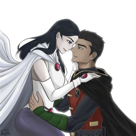 damian wayne raven|damian wayne raven kiss.